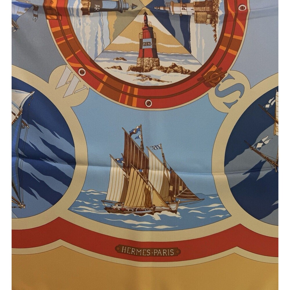 Hermes Belles Amures 90cm Nautical Sailboat Silk Scarf - Picture 6 of 9